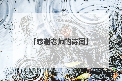 感谢老师的诗词