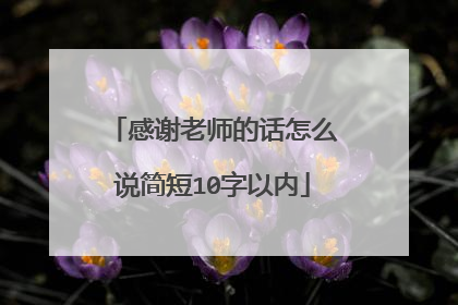 感谢老师的话怎么说简短10字以内