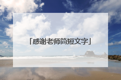 感谢老师简短文字