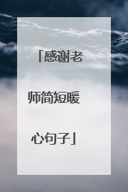 感谢老师简短暖心句子