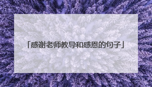 感谢老师教导和感恩的句子