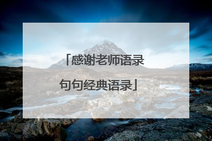 感谢老师语录句句经典语录