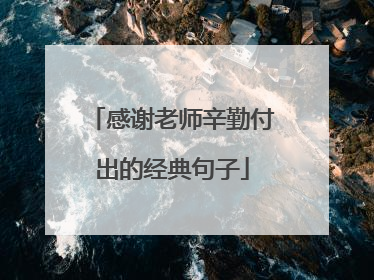 感谢老师辛勤付出的经典句子