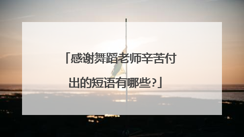 感谢舞蹈老师辛苦付出的短语有哪些?