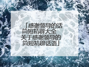 感谢领导的话简短精辟大全 关于感谢领导的简短精辟话语