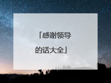 感谢领导的话大全
