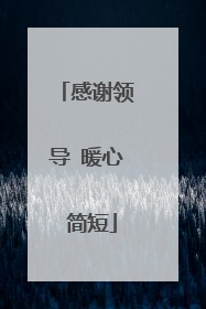 感谢领导 暖心 简短