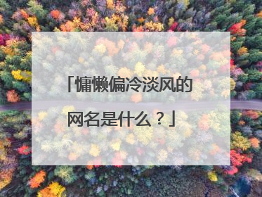 慵懒偏冷淡风的网名是什么？