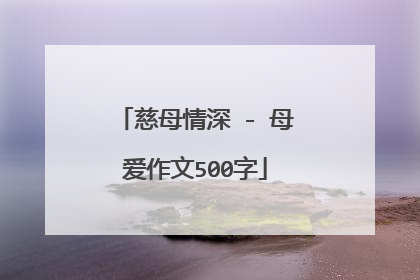慈母情深 - 母爱作文500字