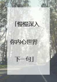 慢慢深入你内心世界下一句