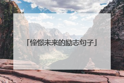 憧憬未来的励志句子