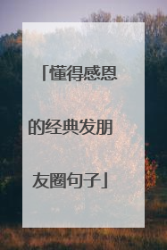 懂得感恩的经典发朋友圈句子