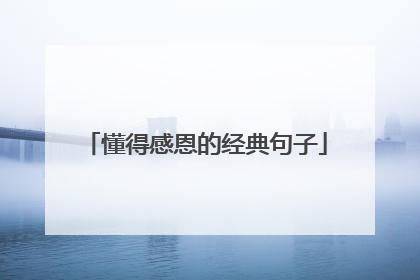 懂得感恩的经典句子