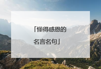 懂得感恩的名言名句