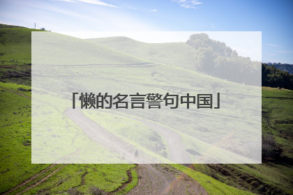 懒的名言警句中国