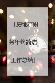 房地产财务年终简洁工作总结