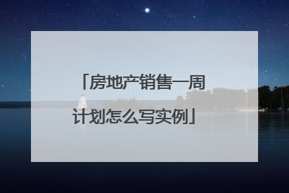 房地产销售一周计划怎么写实例