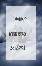 房地产销售技巧及话术