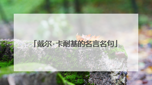 戴尔·卡耐基的名言名句