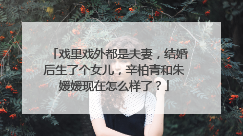 戏里戏外都是夫妻，结婚后生了个女儿，辛柏青和朱媛媛现在怎么样了？