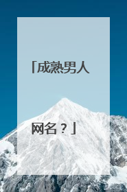 成熟男人网名?