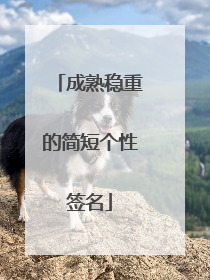 成熟稳重的简短个性签名