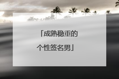 成熟稳重的个性签名男