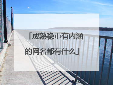 成熟稳重有内涵的网名都有什么