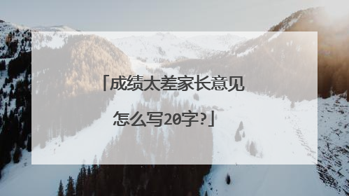 成绩太差家长意见怎么写20字?