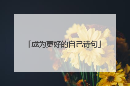 成为更好的自己诗句