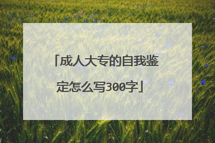 成人大专的自我鉴定怎么写300字