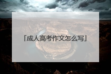 成人高考作文怎么写