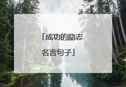 成功的励志名言句子