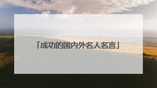 成功的国内外名人名言