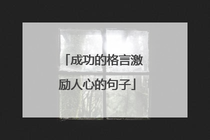 成功的格言激励人心的句子