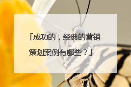 成功的,经典的营销策划案例有哪些?