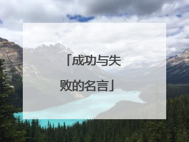 成功与失败的名言