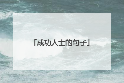 成功人士的句子