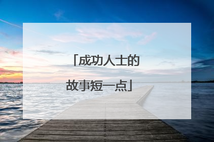 成功人士的故事短一点