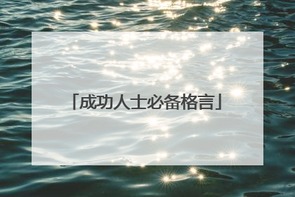 成功人士必备格言