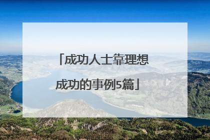 成功人士靠理想成功的事例5篇
