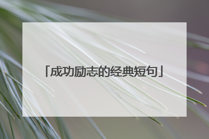 成功励志的经典短句