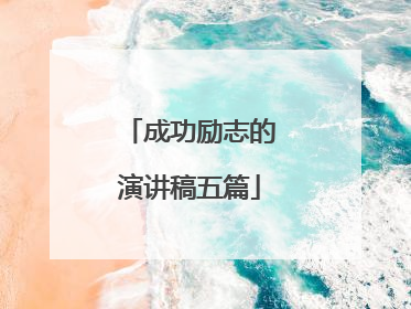 成功励志的演讲稿五篇