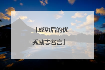 成功后的优秀励志名言