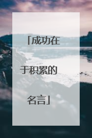 成功在于积累的名言