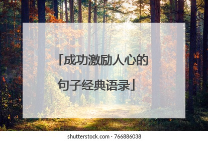 成功激励人心的句子经典语录