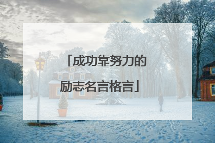 成功靠努力的励志名言格言