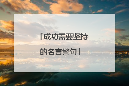 成功需要坚持的名言警句