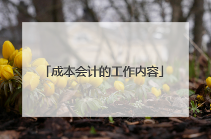 成本会计的工作内容