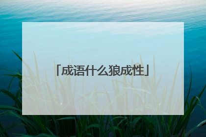 成语什么狼成性